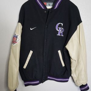 90s style Nike Colorado Rockies Letterman jacket